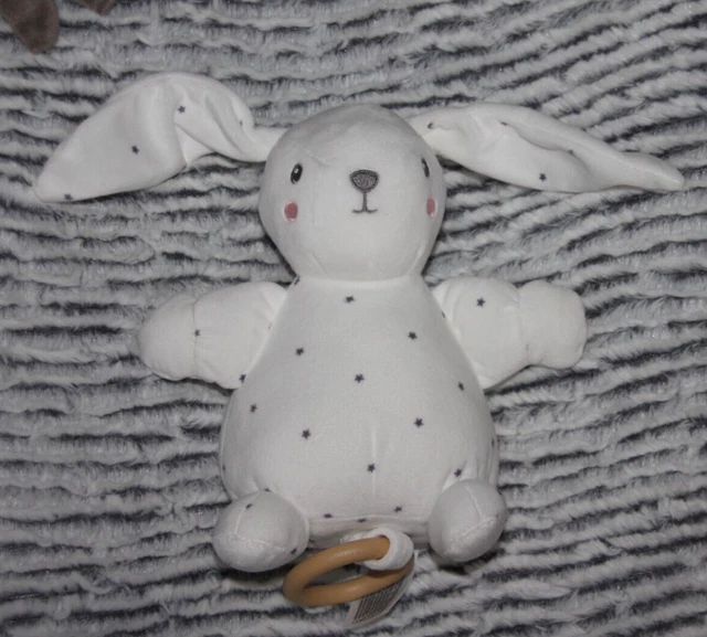 Doudou Simba Toys Lapin Musical Blanc Etoile Grise Neuf
