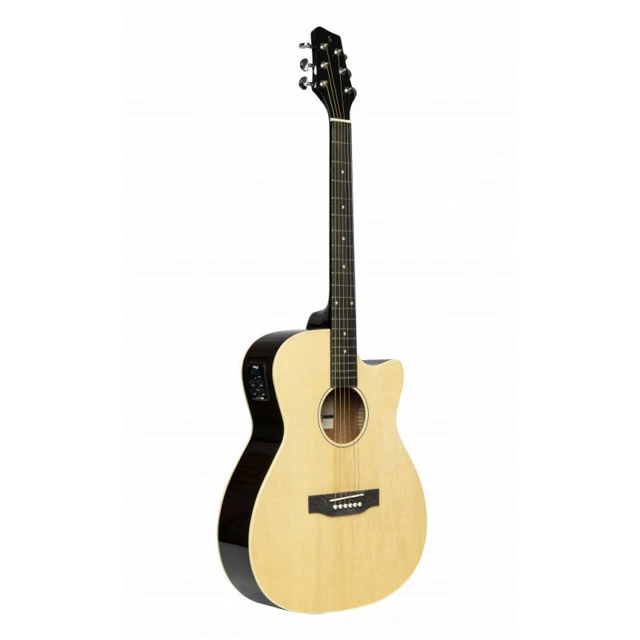 Stagg SA35 ACE-N - Guitare auditorium électro-acoustique avec pan coupé - natur
