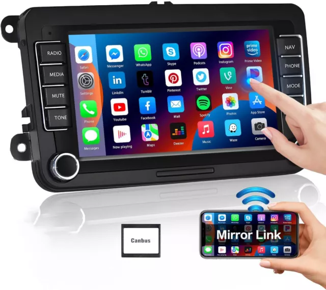 7" Autoradio Android GPS Navi BT RDS für 2DIN VW GOLF 5 Passat Touran Tiguan EOS
