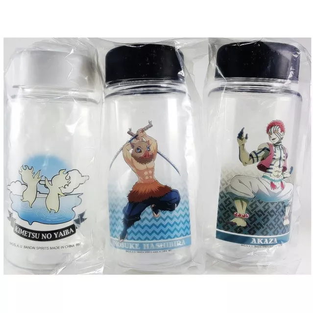 Demon Slayer Kimetsu Juego de botellas transparentes Premio Inosuke y Akaza...