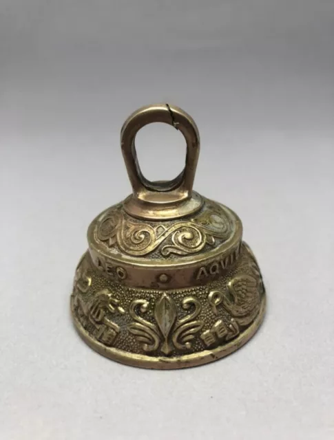 Antique Zodiac Sanctuary Brass Bell