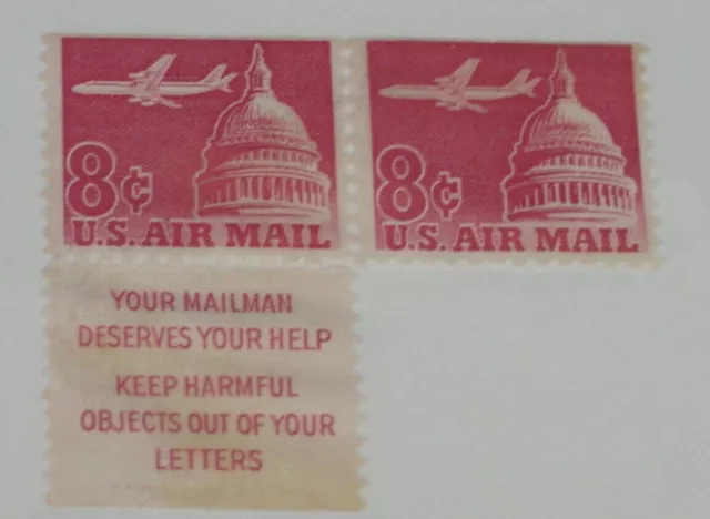 Lot Of 2 U.s. Airmail - 8 Cents U.s. Postage Stamp