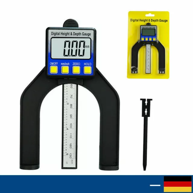 0-80mm Digitales Höhenmessgerät LCD-Tiefenmesser Meßschieber für Holzbearbeitung