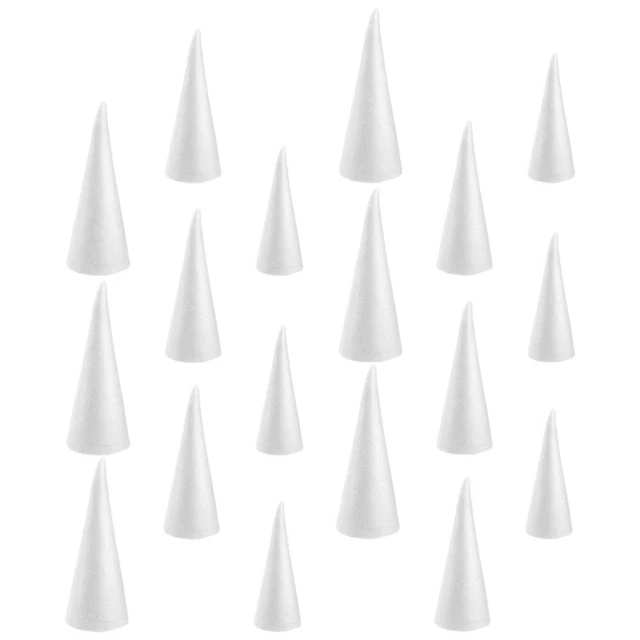 18 piezas Conos de Navidad Juguetes Espumas de Dibujo Conos Decorativos Conos Blancos Niños Blanco