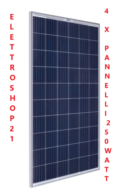 KIT 4 PANNELLI 320W Fotovoltaico Solare Case Camper Illuminazione EUR  600,00 - PicClick IT