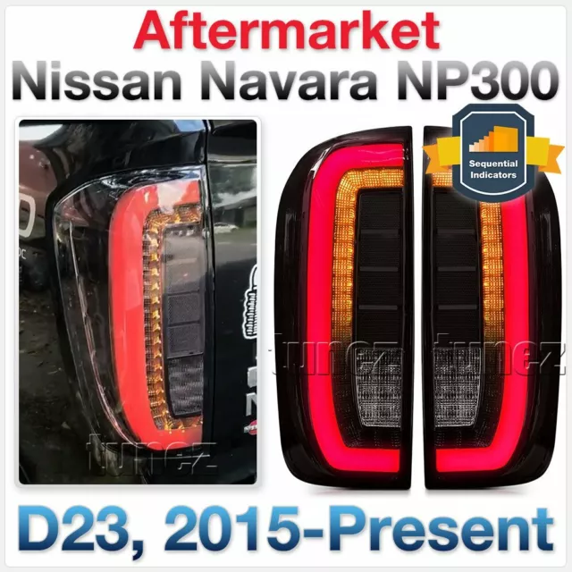 Smoke Sequential LED Tail Rear Lamp Lights For Nissan Navara NP300 D23 Car ST-X