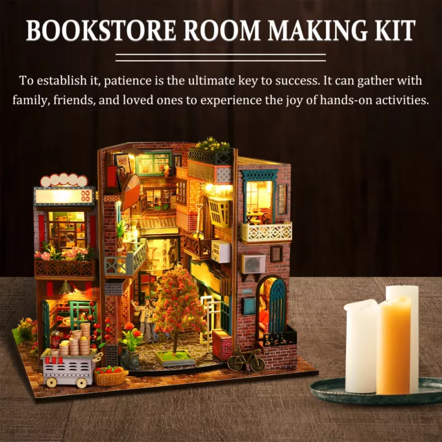 DIY Miniature Dollhouse Kit 1:24 Scale Wooden Room Making Kit with Furniture♟ 2