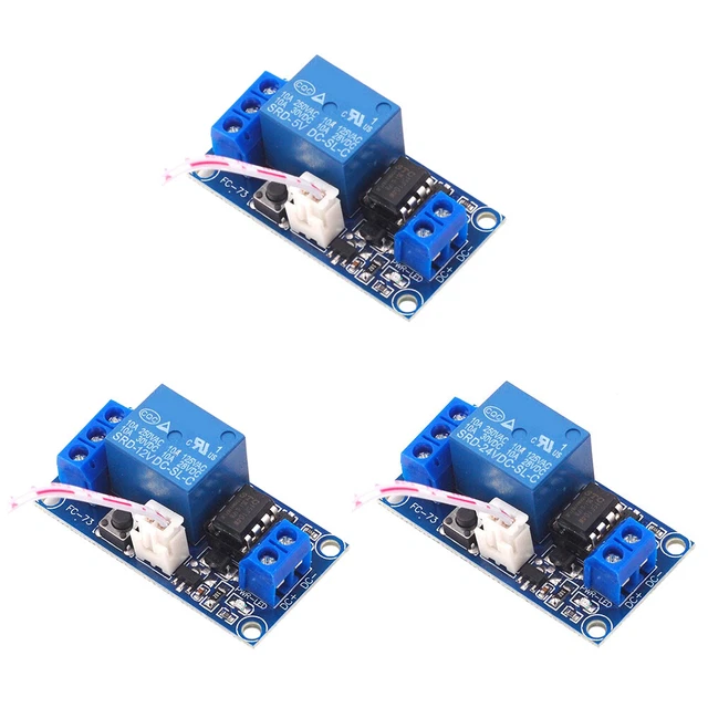 Key Insert Relay 5V/12V/24V SINGLE BUTTON Relay Module One-key Start-stop Relay Module ...