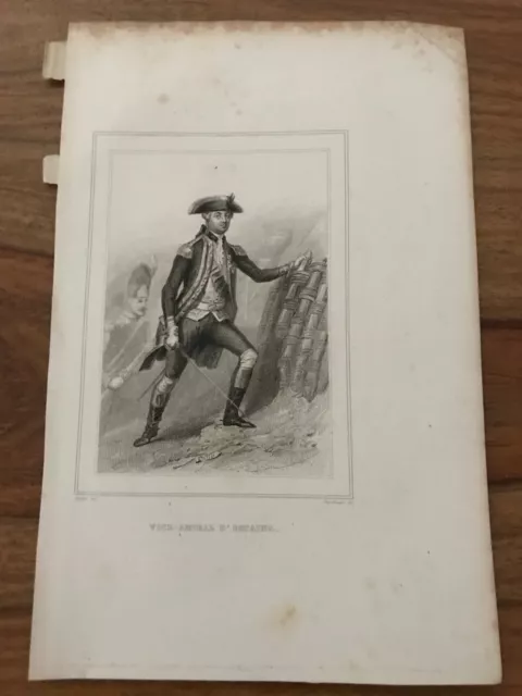 Vice-Admiral D'estaing Engraving