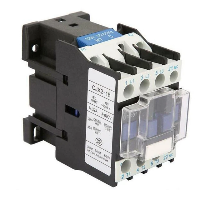Contattore Elettrico Bobina CA 240V 32A(ITH) Avviamento Motore 3 Fasi CJX2 1801
