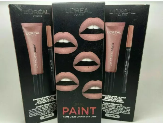 L'oreal Lip Kit Paint Matte Liquid Lipstick & Lip Liner, choose your shade