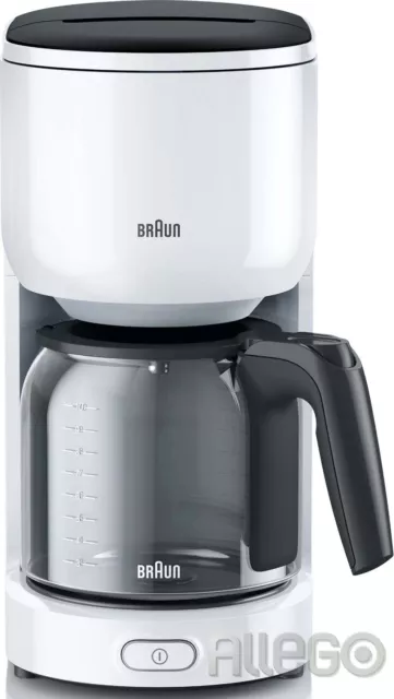 Braun Kaffeeautomat KF 3120 PurEase weiß 10 Tassen Glaskanne, AbschaltautomatikB
