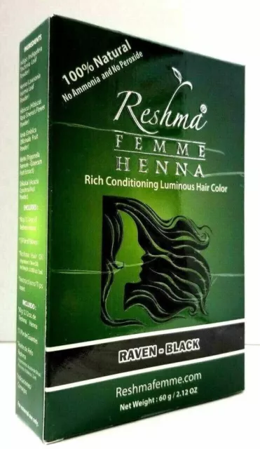 Reshma FEMME HENNA Rich Conditioning Luminous Hair Color 2.12 oz (RAVEN BLACK)