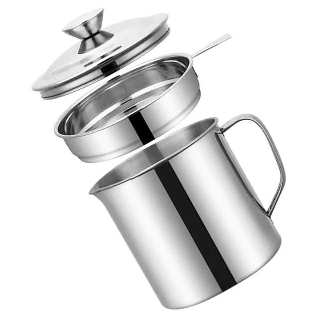 Pentola filtro olio in acciaio inox, con filtro a rete e cestello per