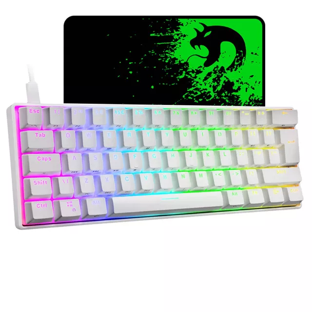 UK Layout 60%Wired True Mechanical Gaming Keyboard RGB Backlit for PC Laptop MAC