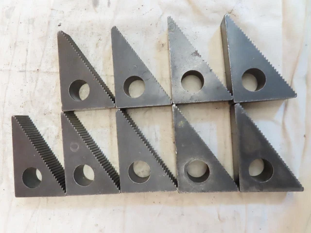 9 Vintage 3-5/8" Machinist Set Up Step Blocks Serrated Hold Down Clamps Te-Co #3