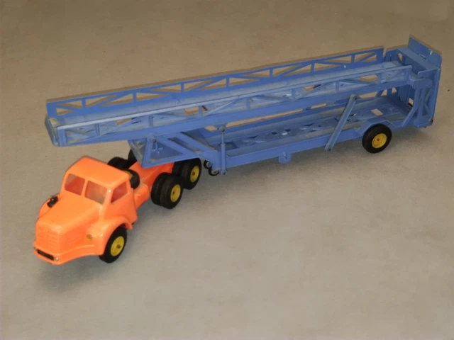 ECHELLE HO NOREV RARE CAMION UNIC GRIS AVEC REMORQUE TRANSPORT AUTOS