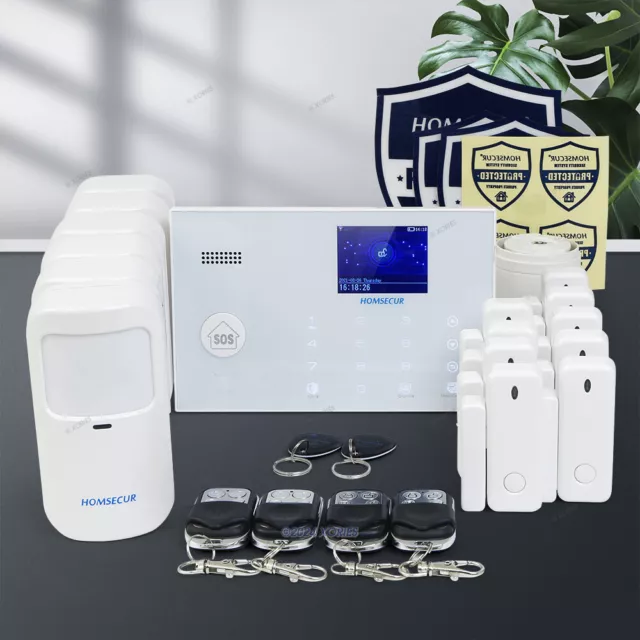 HOMSECUR Système d'Alarme Maison Sans Fil&Filaire WIFI+6 PIR Animal-immunisés