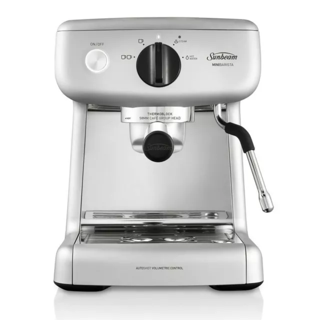 NEW Sunbeam Mini Barista Espresso Coffee Machine Silver EM4300S