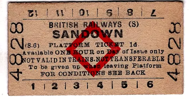 Railway platform ticket: B.R. SANDOWN