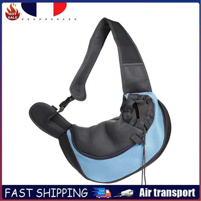 Nylon Pet Carrier Outdoor Travel Dog Cat Shoulder Backpack (Light Blue S)