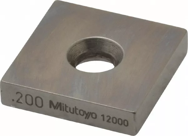 Mitutoyo 0.2" Square Steel Gage Block Accuracy Grade 0, Includes Certificate ...