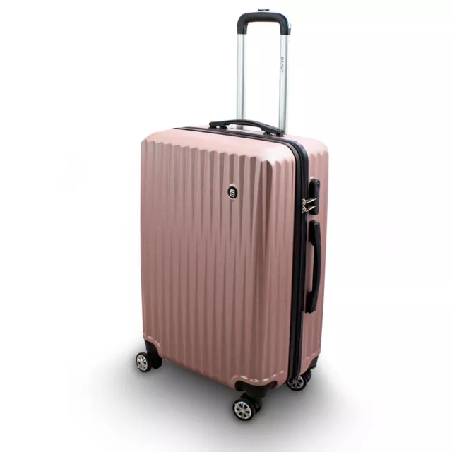 Barut Reisekofferset 2-tlg L+XL Reisetrolley Hartschale Teleskopgriff Rosegold 2