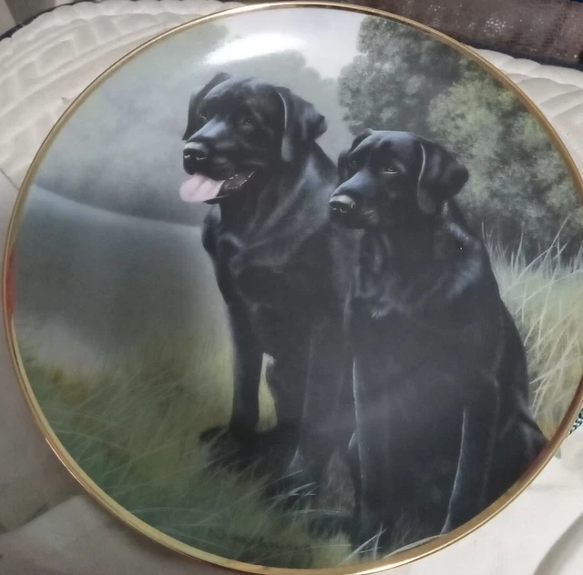 Franklin Mint SPORTING COMPANIONS Labrador Dogs Collector Plate by Nigel Hemming