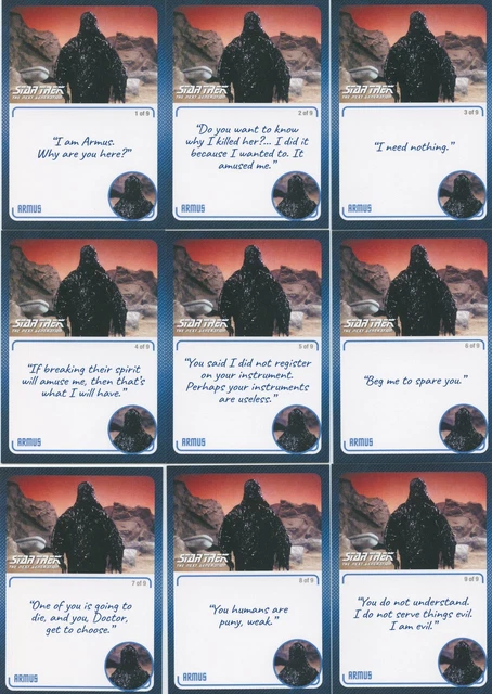 Star Trek The Next Generation A&I card number 51 Armus with ALL 9 Variations