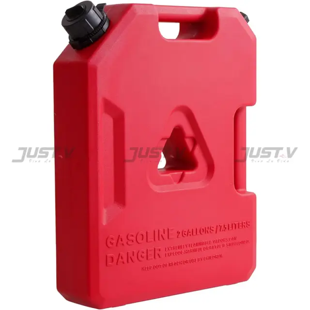 2 Gallon 7.6L Red Just V Gas Can Fuel Tank Thicker for 4X4 OVERLAND OFF ROAD