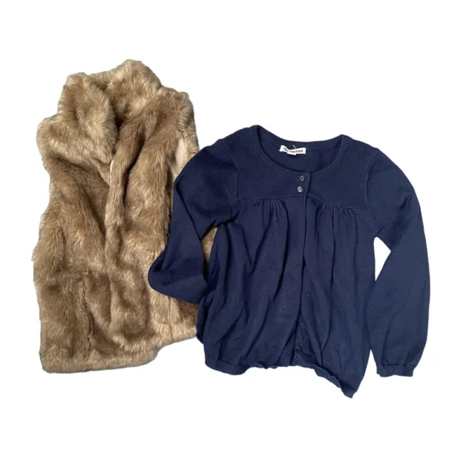 2 x Girls Vest & Cardigan Size 6 Winter Clothes Clothing Bundle Lot Winter