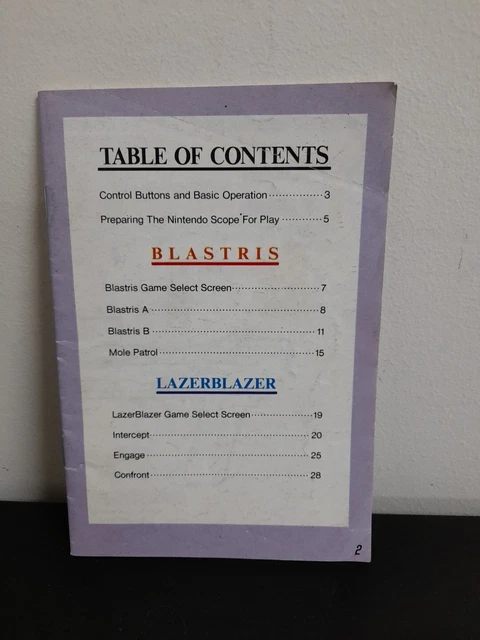 Blastris & Lazerblazer Ninteno SNES Manual