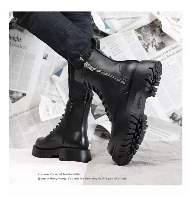 Herren Schuhe Boots für Festival Techno Dark mit Rave Gothic Emo Pride CSD Punk