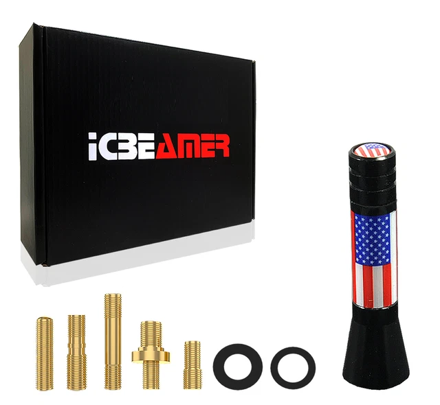 JDM Mini 2" United State Country Flag Universal Fit Vehicle AM/FM Antenna Q257