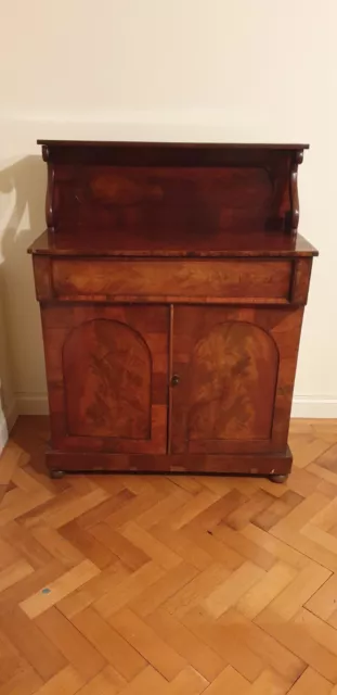 Antique Victorian Mahogany Veneer Chiffonier Sideboard Cabinet