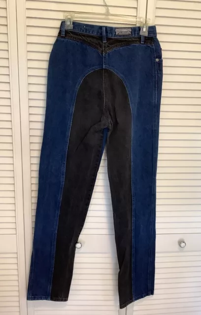 Rocky Mountain Jeans Women’s 27 x 34 Blue/Black Denim USA Made Western - Rare