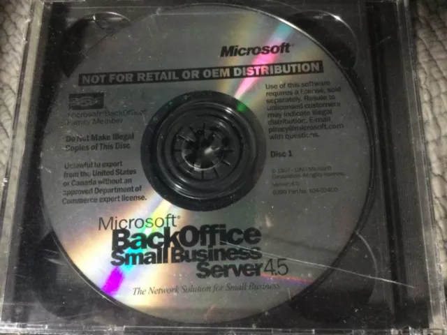 Microsoft BackOffice Small Business Server v4.5 With CD Key