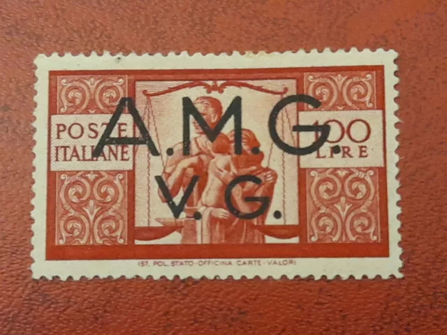 1946 Italy Venezia Giulia la Famiglia AMG VG 100 lire carminio n 21 MNL* € 40