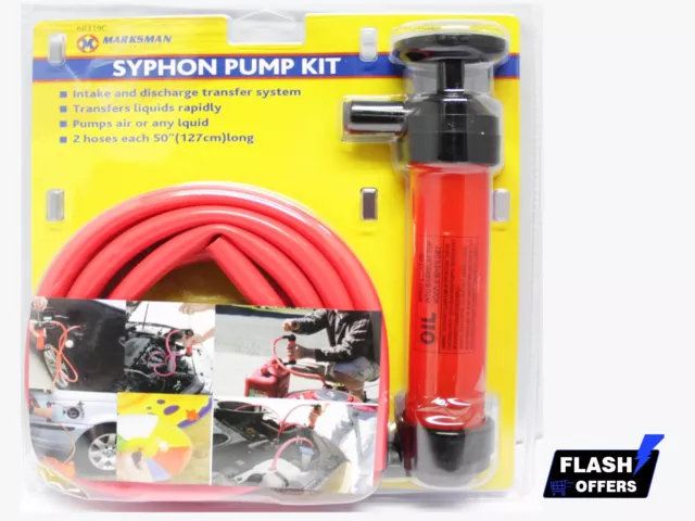 Syphon Pump Kit Oil Petrol Diesel Fuel Extractor Transfer Liquid Fuel