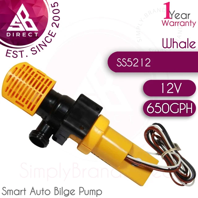 Whale SS5212 Supersub Smart Auto Cale Eau Pompe │ 12V │ 650GPH │ pour Bateau Mer