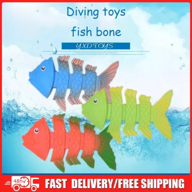 3pcs Underwater Training Children Pool Throwing Diving Game Toys (Fishbone)