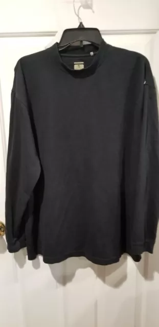 Lone Cypress Pebble Beach BLK Cotton Long Sleeve Mock Neck Shirt Men's Sz Large