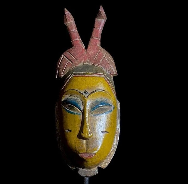 Masque Mural En Bois Sculpté à La Main – Hibiscus – Artisanat Indonésien