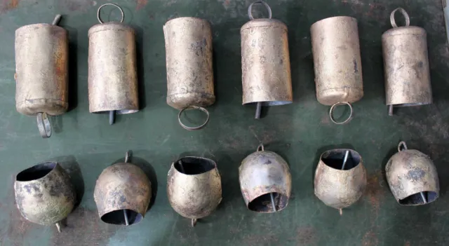 Iron Tin Metal Bells Decorative Home Decor Rustic Vintage Collectibles Bell 12Pc