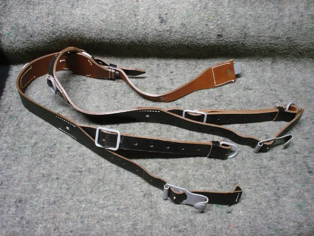 WWII Replica German Leather Y Straps, not P38, M39, M24, G43, S mi 35