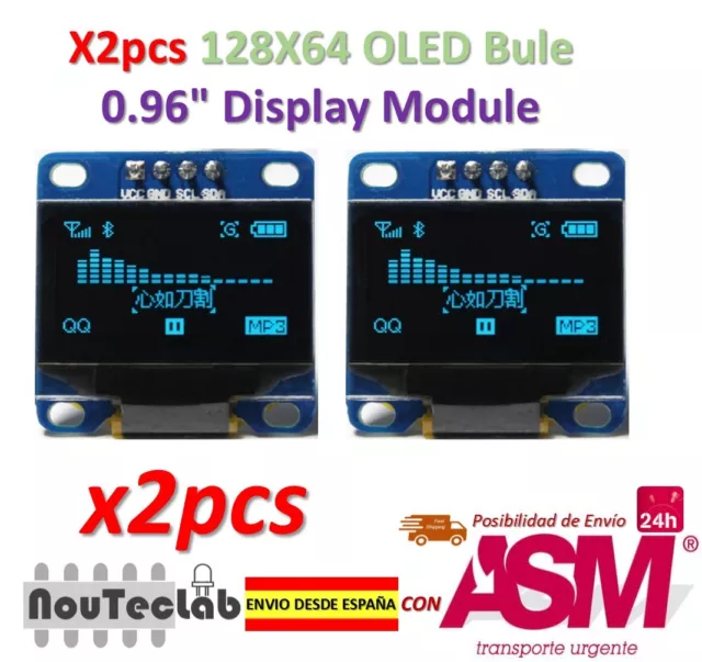 2pcs OLED Display 128X64 OLED LCD LED Display Module I2C IIC SPI Serial