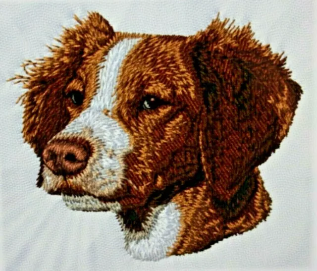 Brittany Spaniel Dog Breed with Pawprints Bathroom Wash Cloth EMBROIDERED