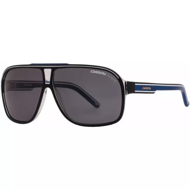 Carrera Polarized Grand Prix 2 T5C M9 Shiny Black Blue Grey Lens Mens Sunglasses