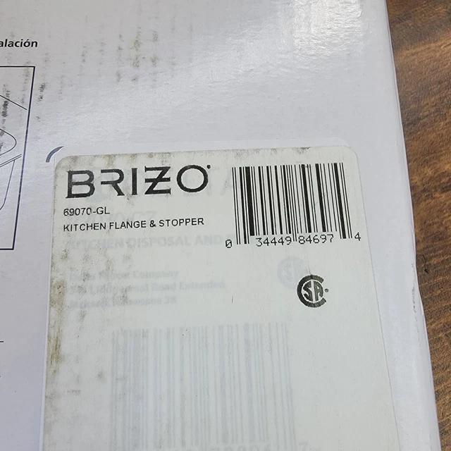 Brizo Garbage Disposal Flange and Stopper | Luxe Gold | 69070-GL