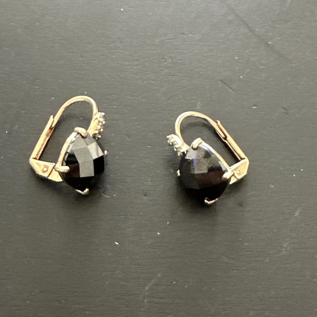 Ancienne Paire De Boucle D’oreille Plaquer Or Createur Art Déco pendante